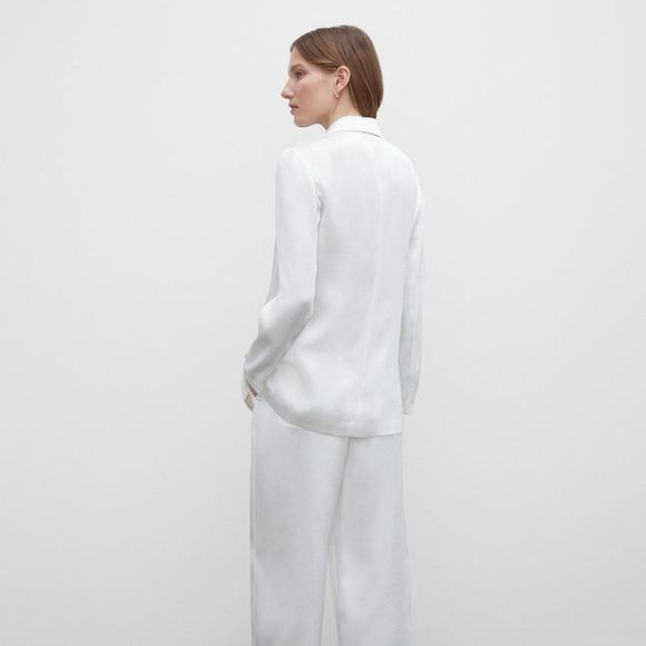 NWT Club Monaco Satin Blazer Blanc De Blanc - Picture 2 of 6